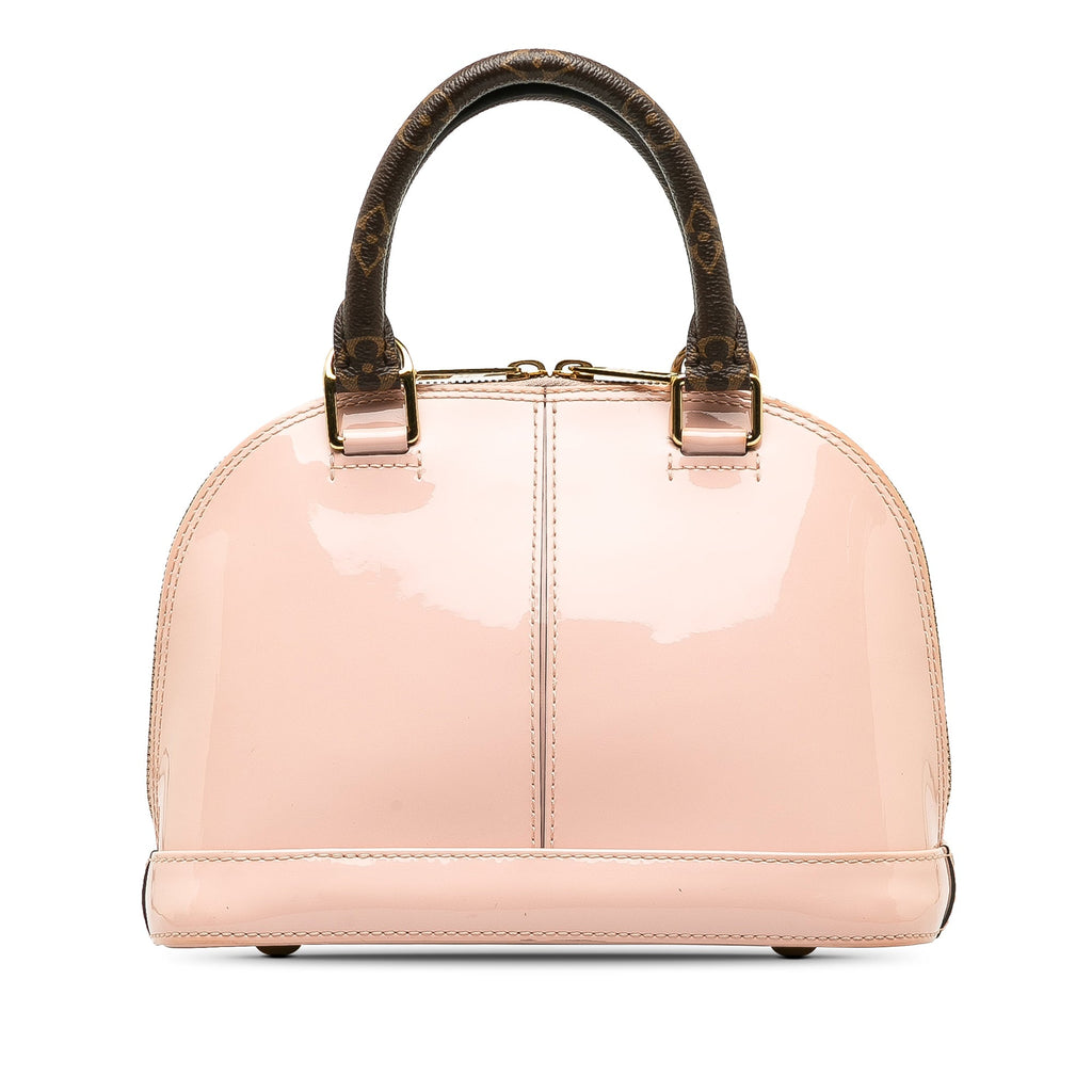Pink Louis Vuitton Vernis Miroir Alma BB Satchel