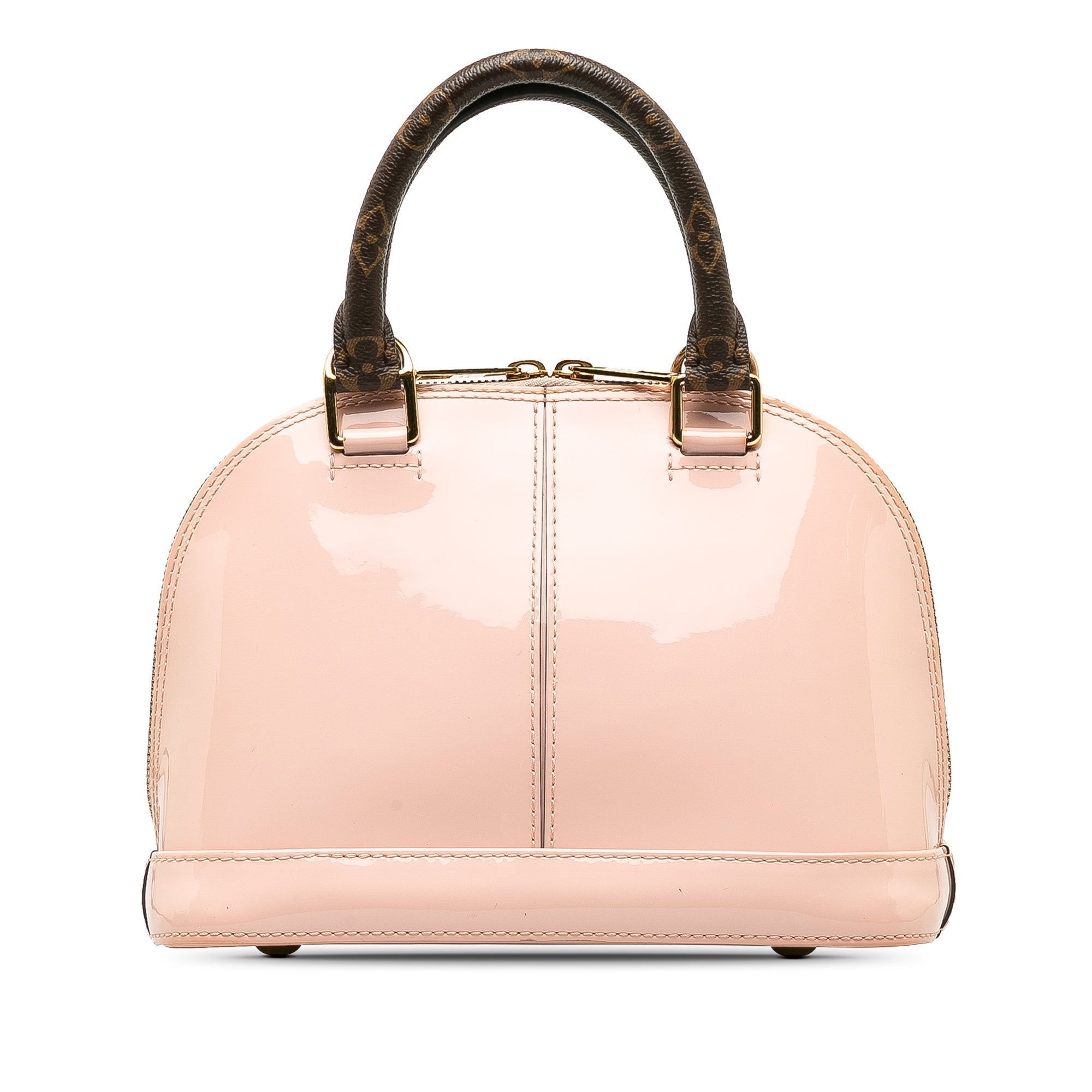 Pink Louis Vuitton Vernis Miroir Alma BB Satchel