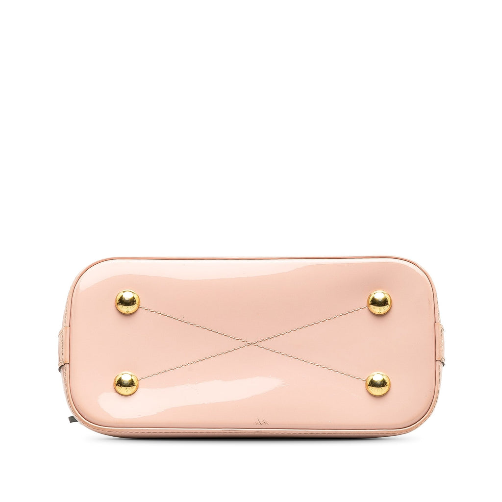Pink Louis Vuitton Vernis Miroir Alma BB Satchel