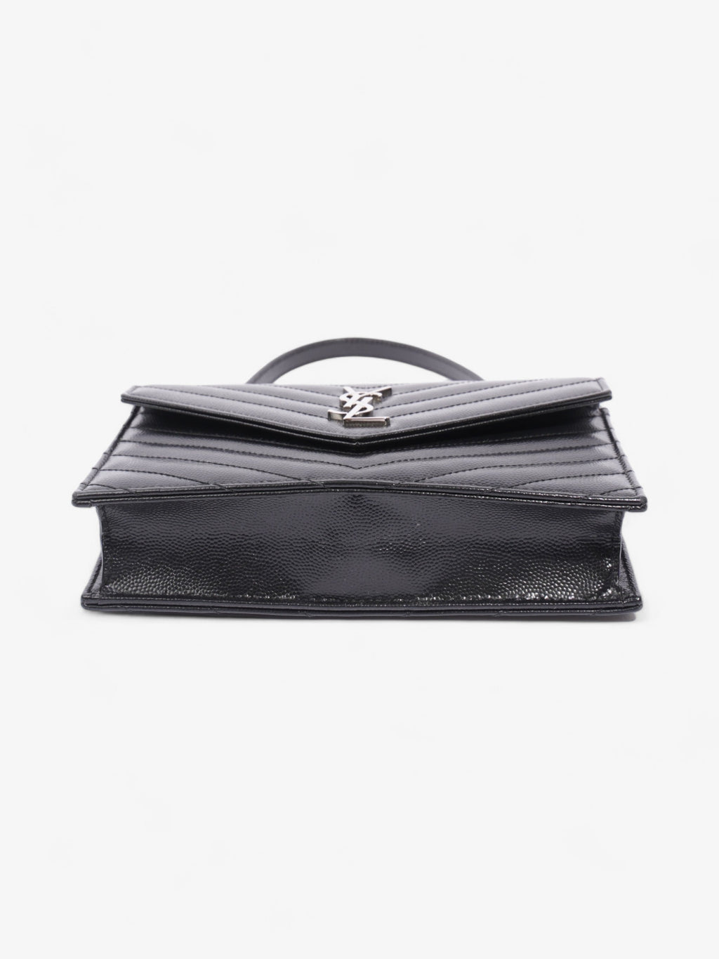 Saint Laurent Cassandre Envelope Chain Wallet Black Matelasse Leather
