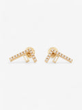 Fendi F Crystal Earrings Gold / White Base Metal
