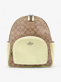 Coach Court Backpack Brown  / Lime Green Coated Canvas