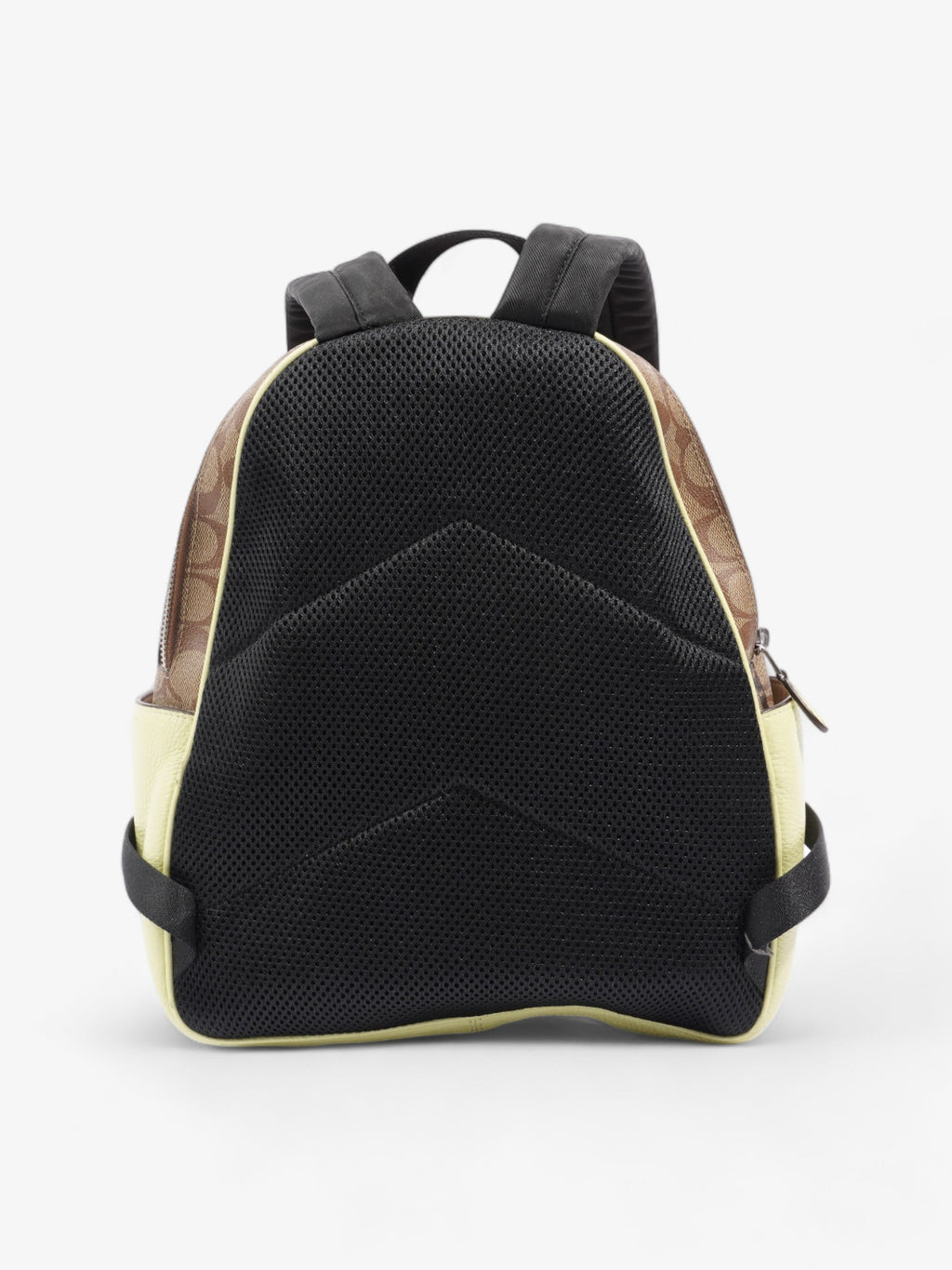 Coach Court Backpack Brown  / Lime Green Coated Canvas