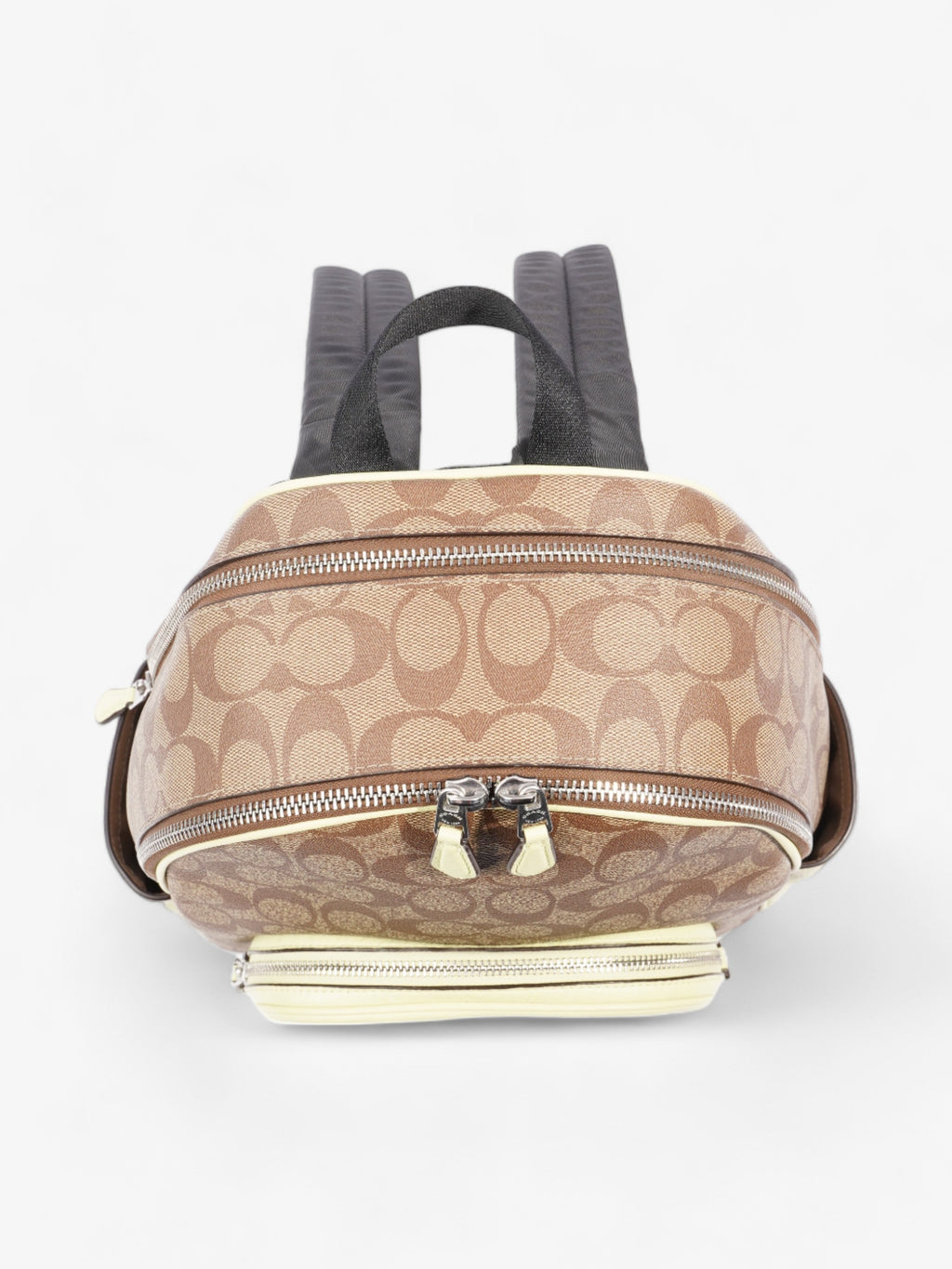 Coach Court Backpack Brown  / Lime Green Coated Canvas