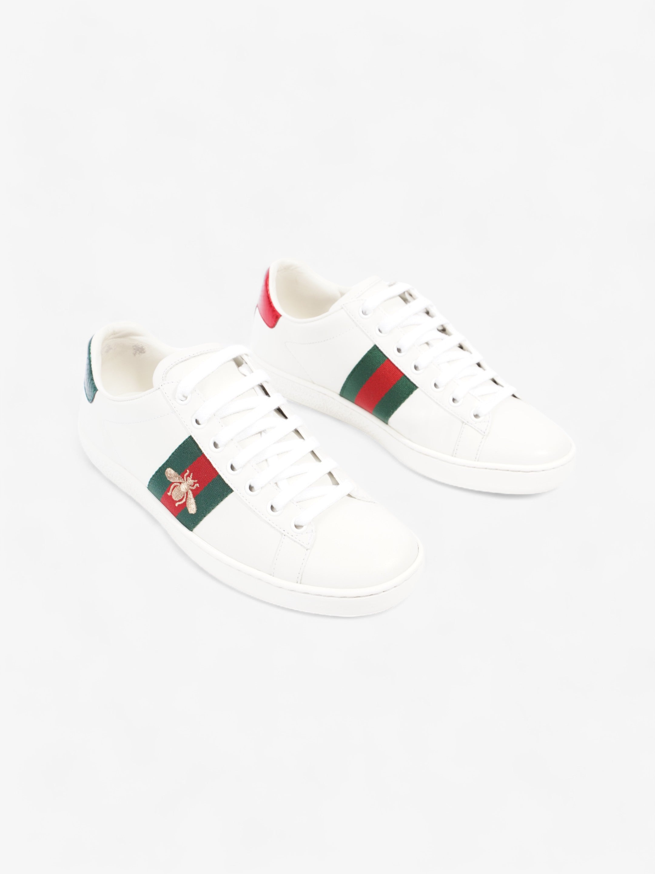 Gucci Ace Sneakers with Bee White / Green / Red Leather EU 37 UK 4
