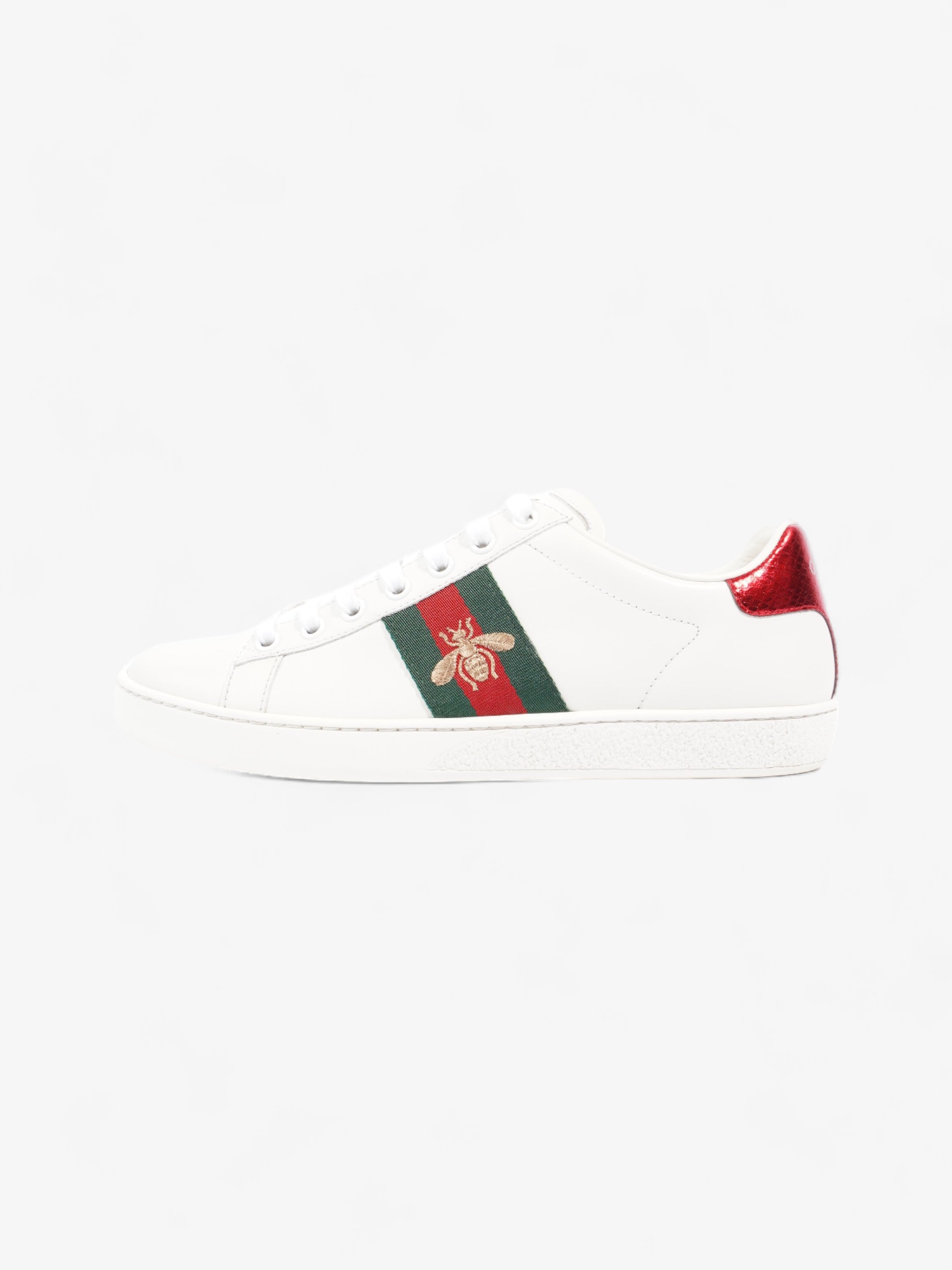 Gucci Ace Sneakers with Bee White / Green / Red Leather EU 37 UK 4
