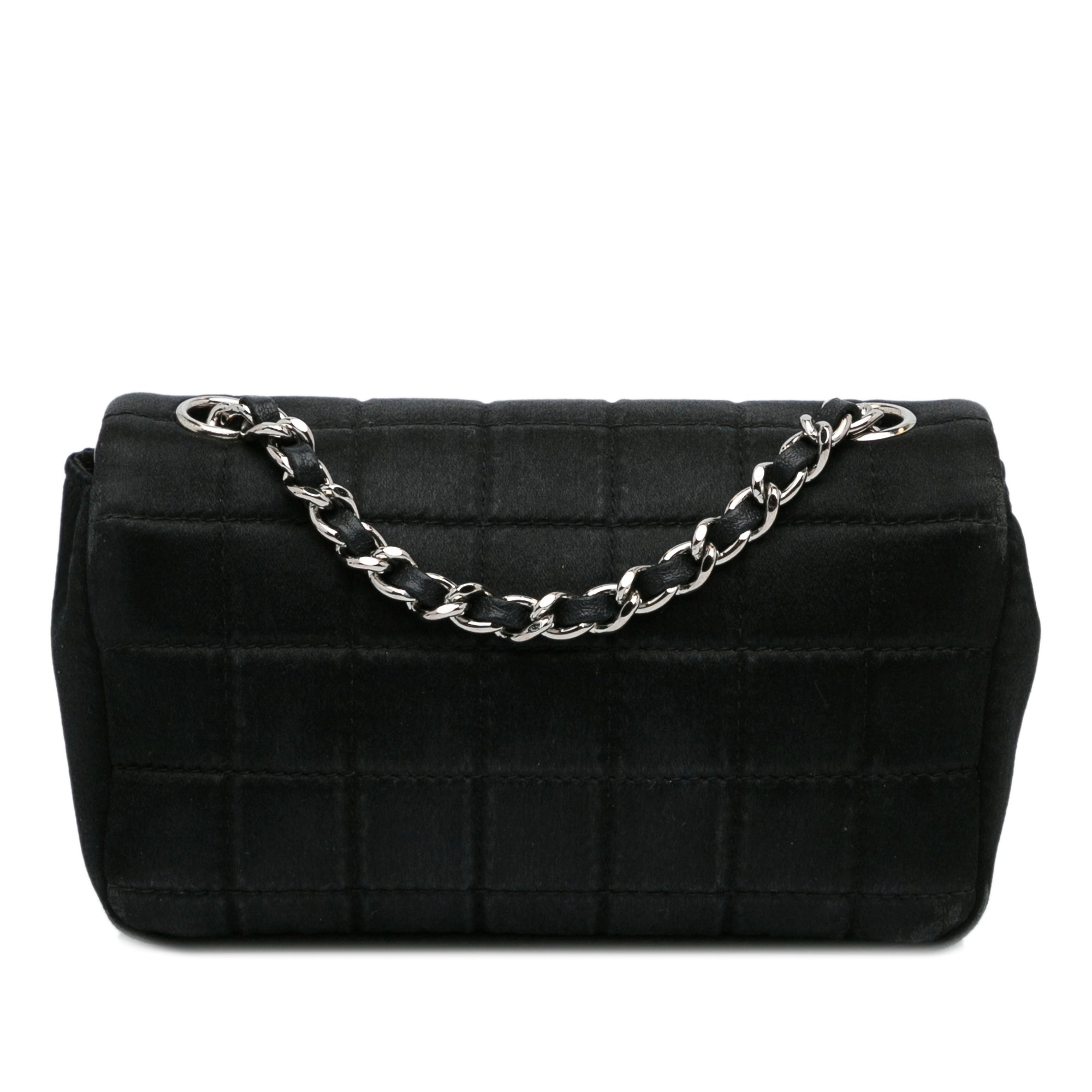Chanel Extra Mini Satin Choco Bar Charms Flap Bag