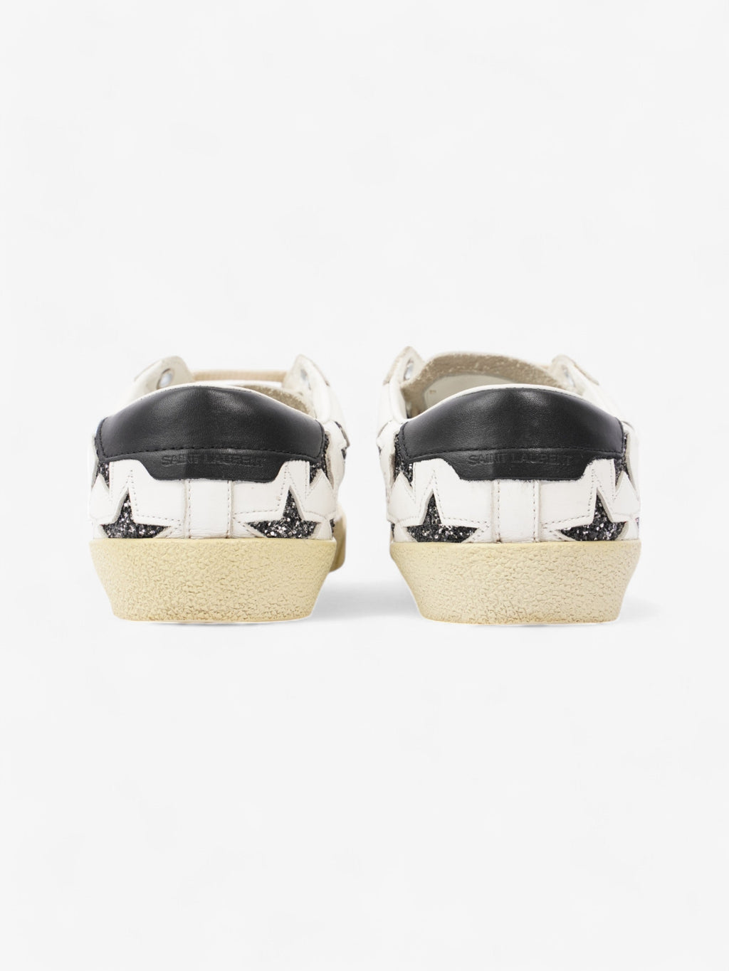 Saint Laurent Court Classic Star White  / Black Leather EU 37 UK 4