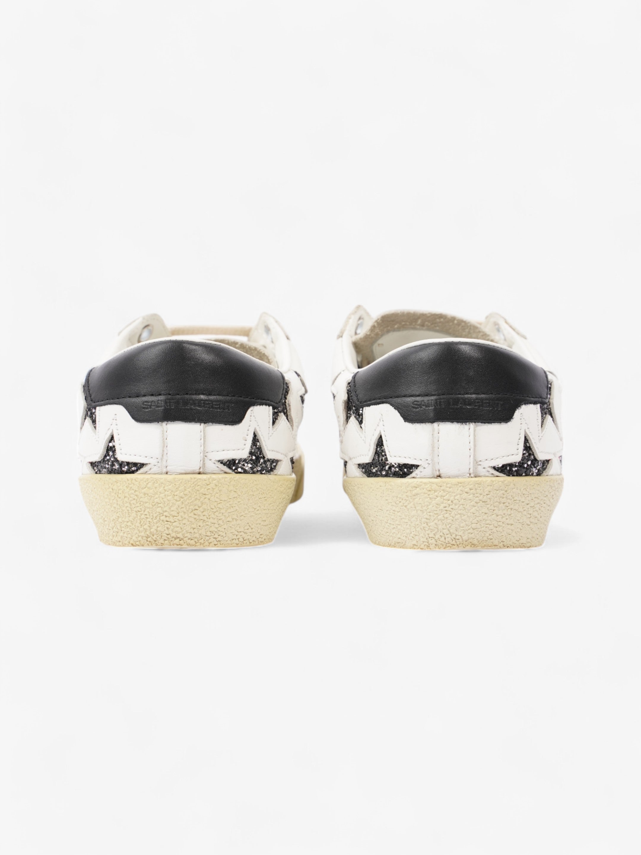 Saint Laurent Court Classic Star White  / Black Leather EU 37 UK 4