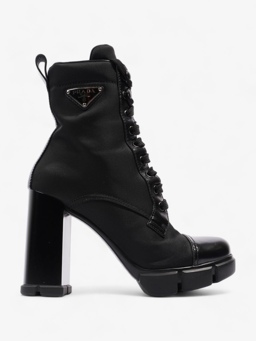 Prada Triangle Logo Boot 100 Black Re Nylon EU 37 UK 4