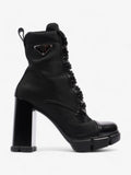 Prada Triangle Logo Boot 100 Black Re Nylon EU 37 UK 4