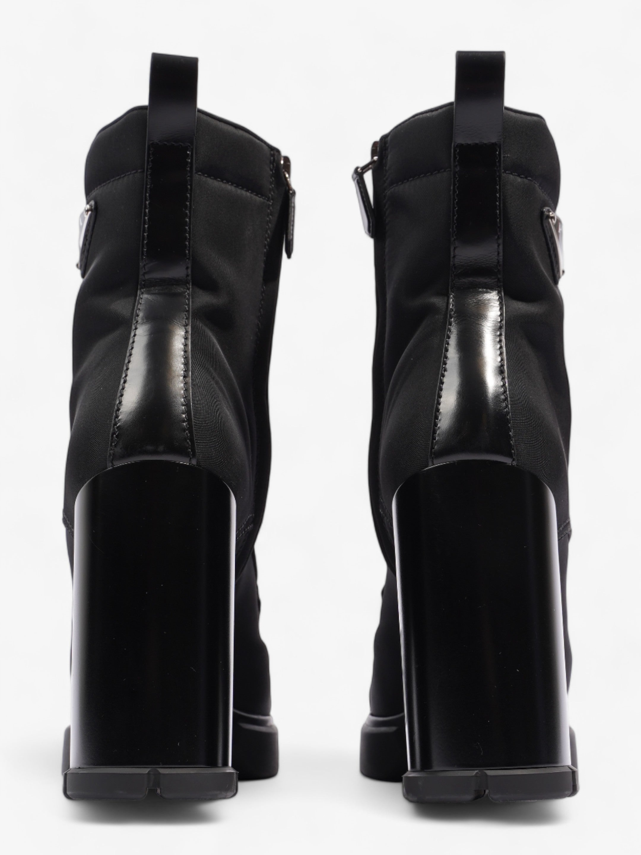 Prada Triangle Logo Boot 100 Black Re Nylon EU 37 UK 4