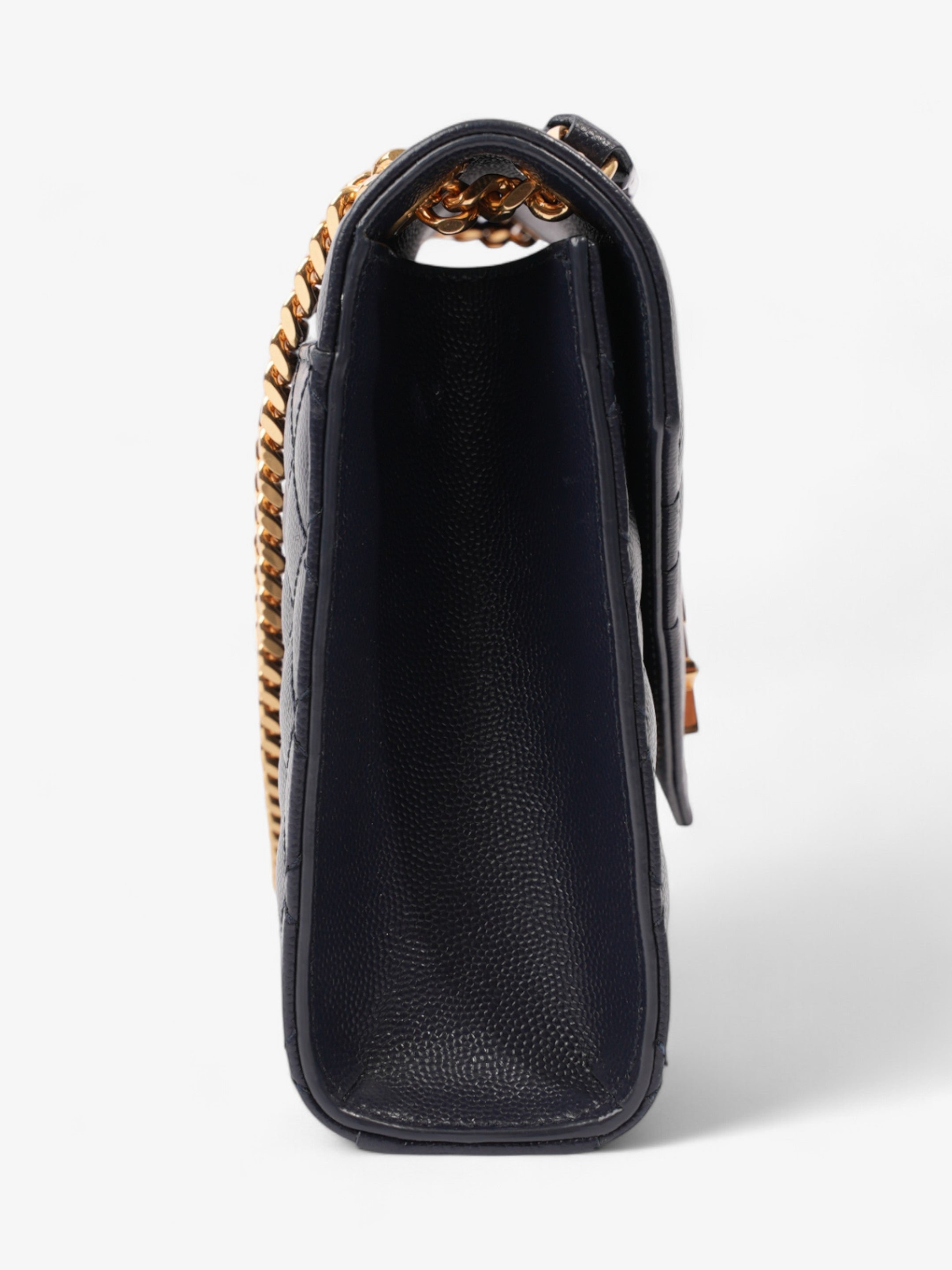 Saint Laurent Envelope Navy Blue Grained Leather Medium