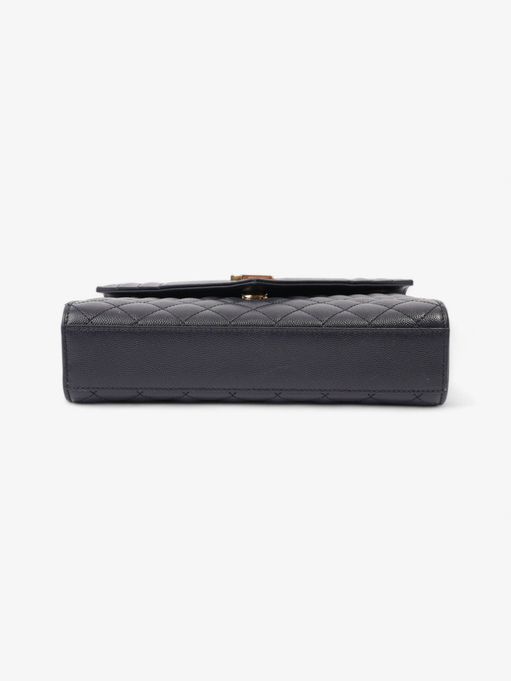 Saint Laurent Envelope Navy Blue Grained Leather Medium