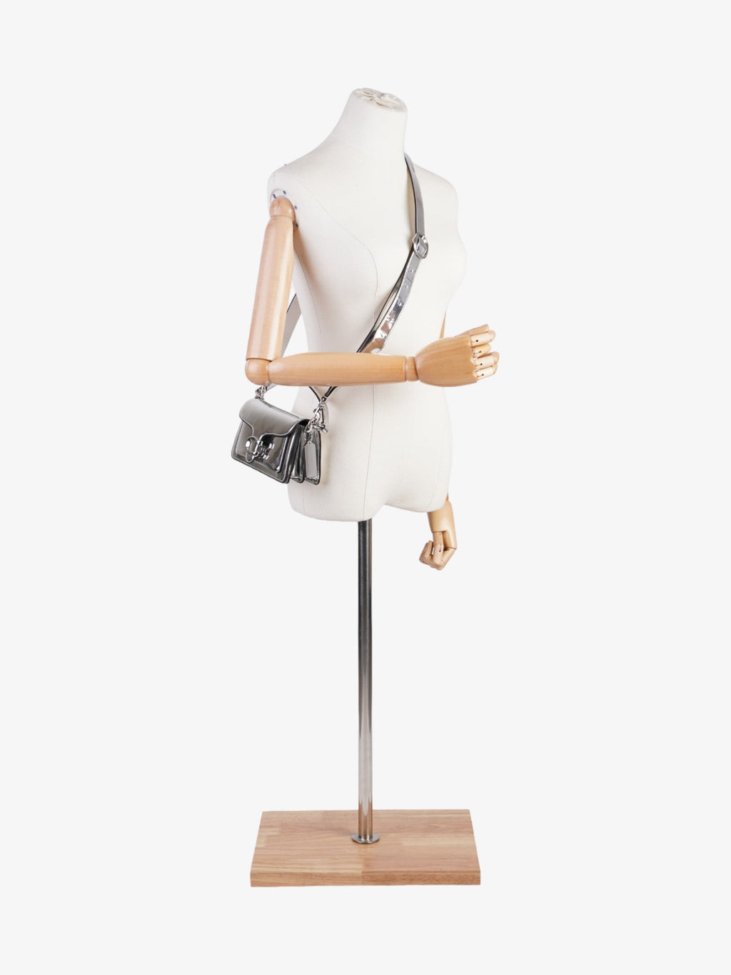 Coach Tabby 20 Silver Metallic Leather
