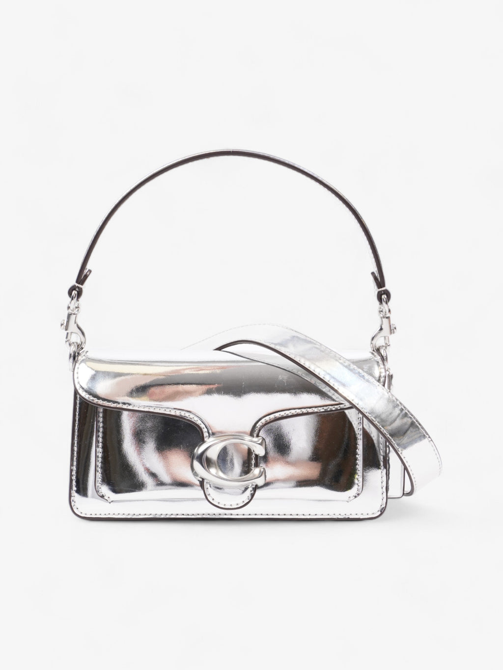 Coach Tabby 20 Silver Metallic Leather
