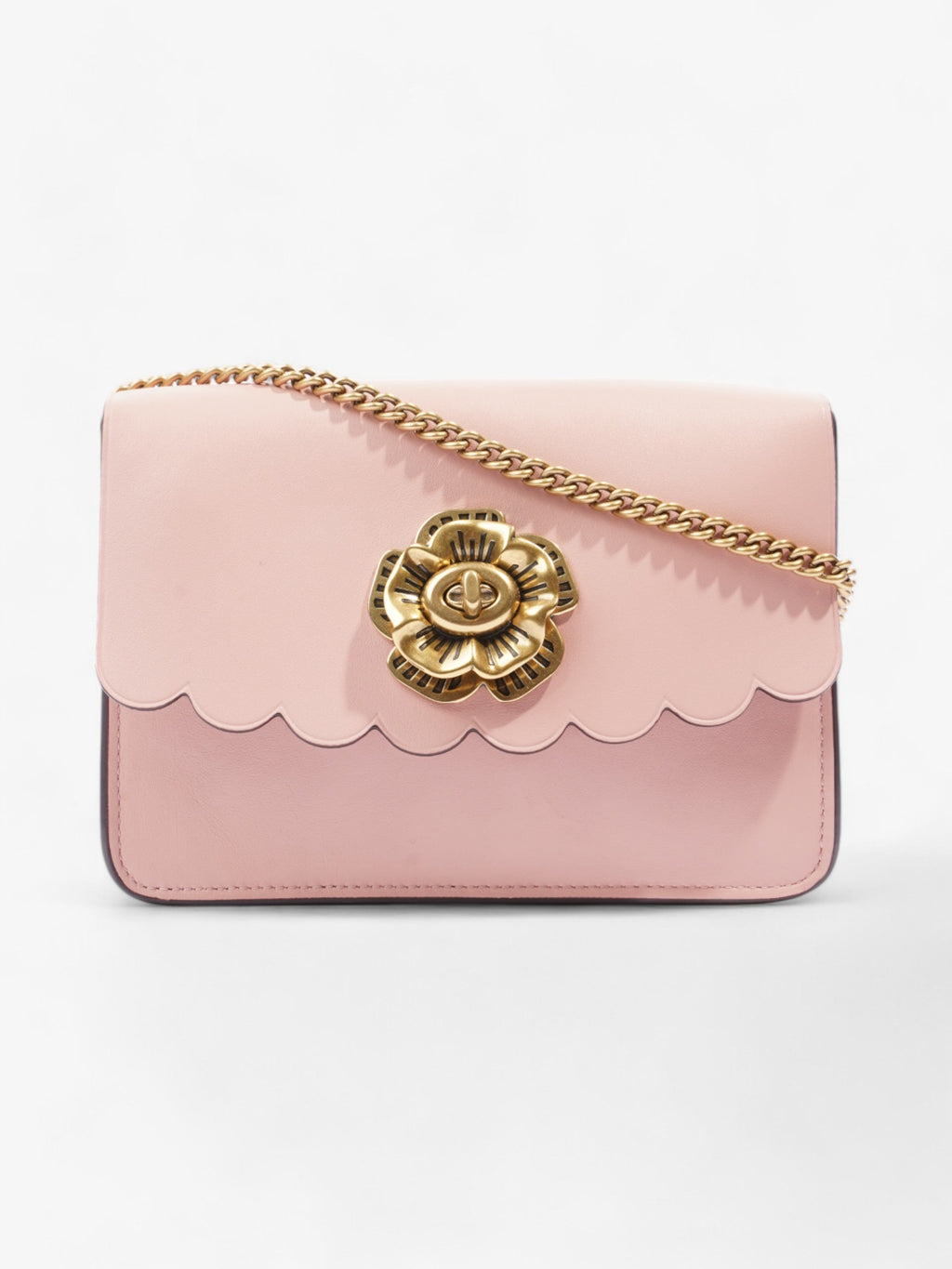 Coach Bowery Turn Lock Crossbody Tea Rose Leather Mini