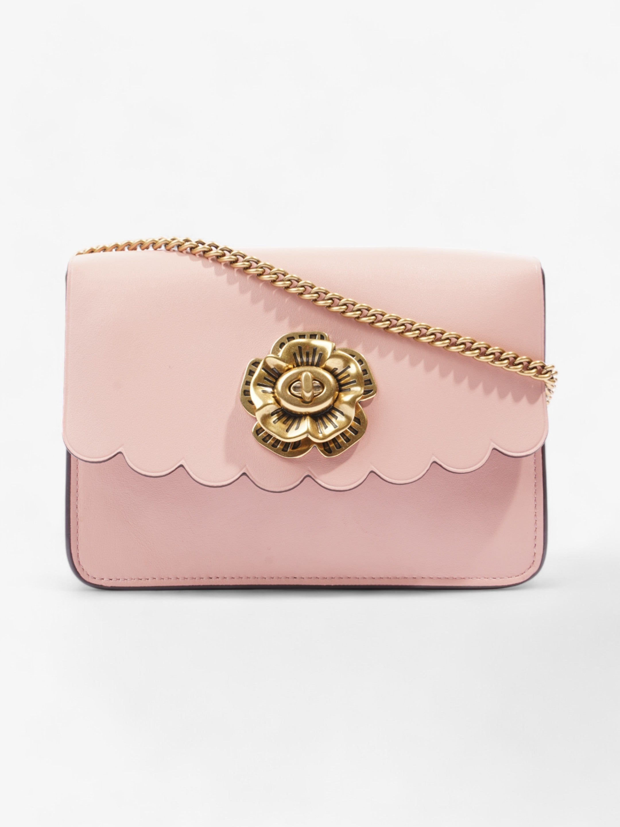 Coach Bowery Turn Lock Crossbody Tea Rose Leather Mini