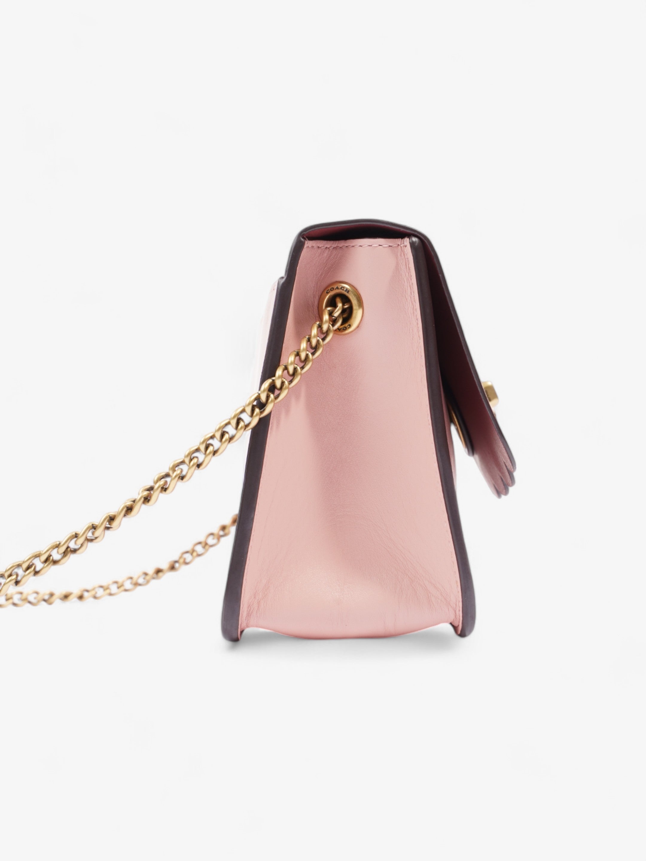 Coach Bowery Turn Lock Crossbody Tea Rose Leather Mini