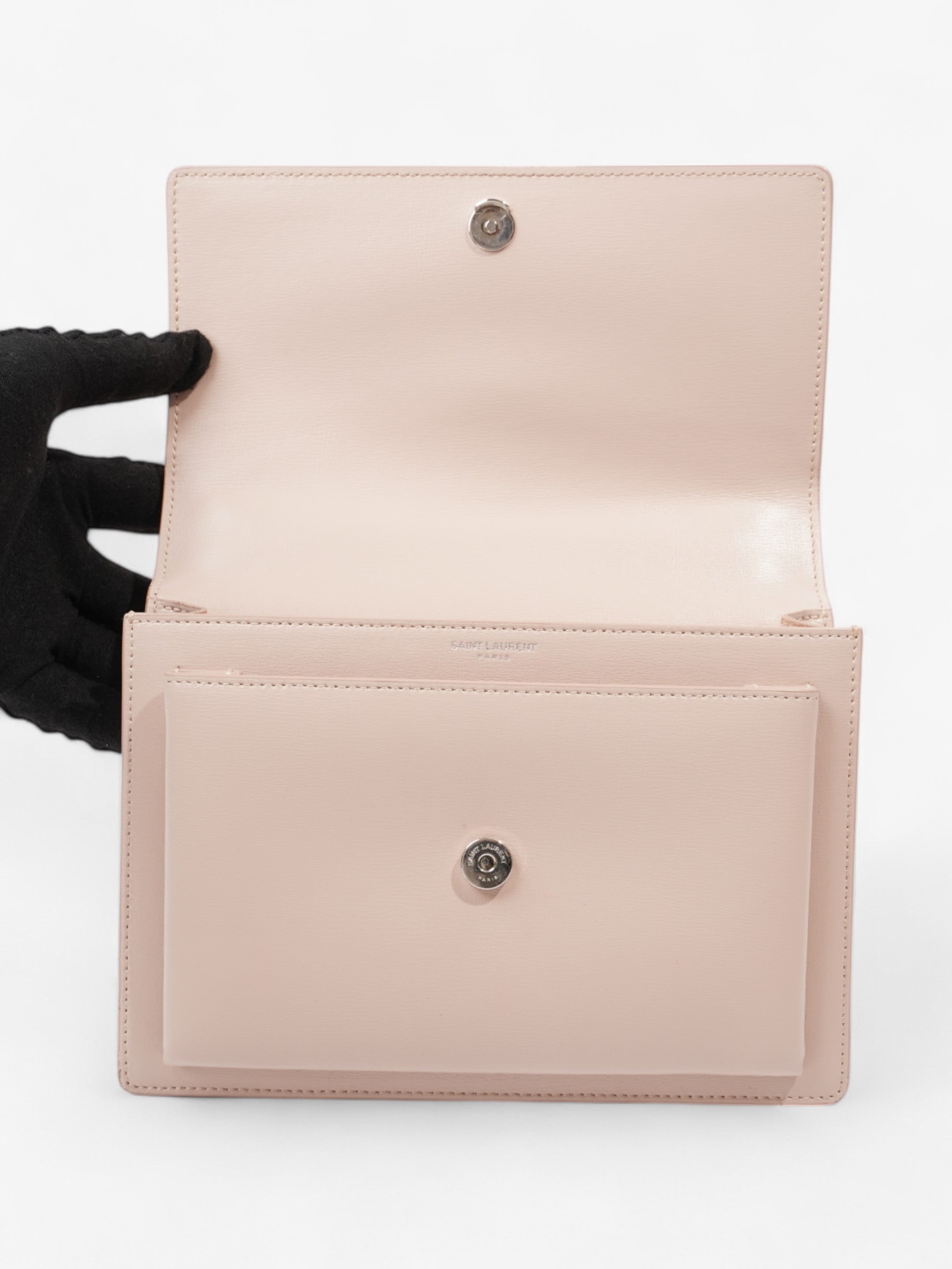 Saint Laurent Sunset Marble Pink Calfskin Leather Medium