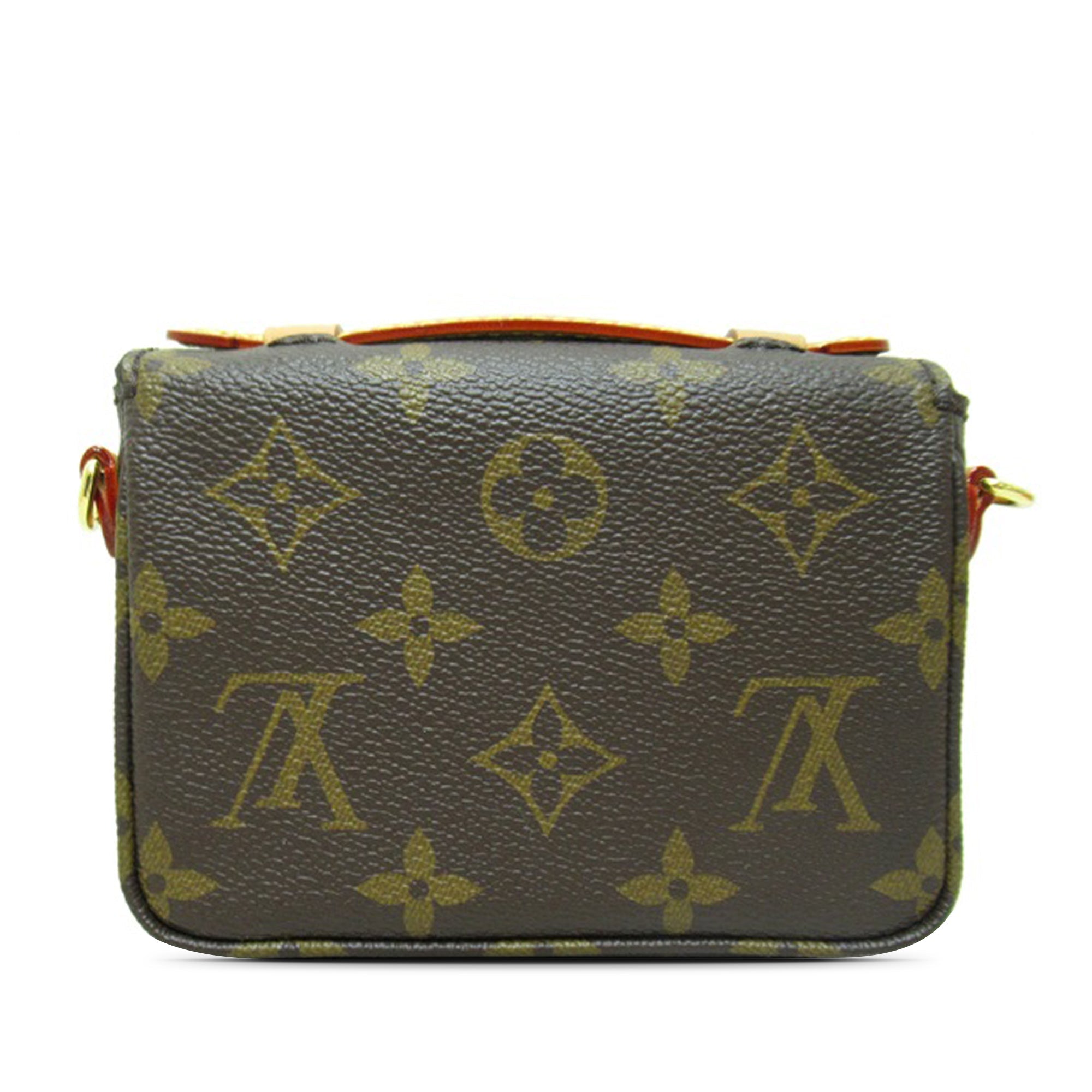 Brown Louis Vuitton Monogram Micro Metis Satchel