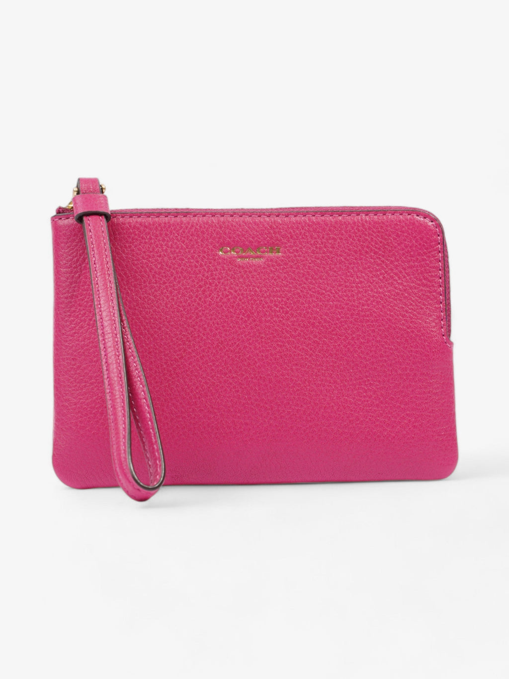 Coach Pouch Wristlet Deep Pink Leather