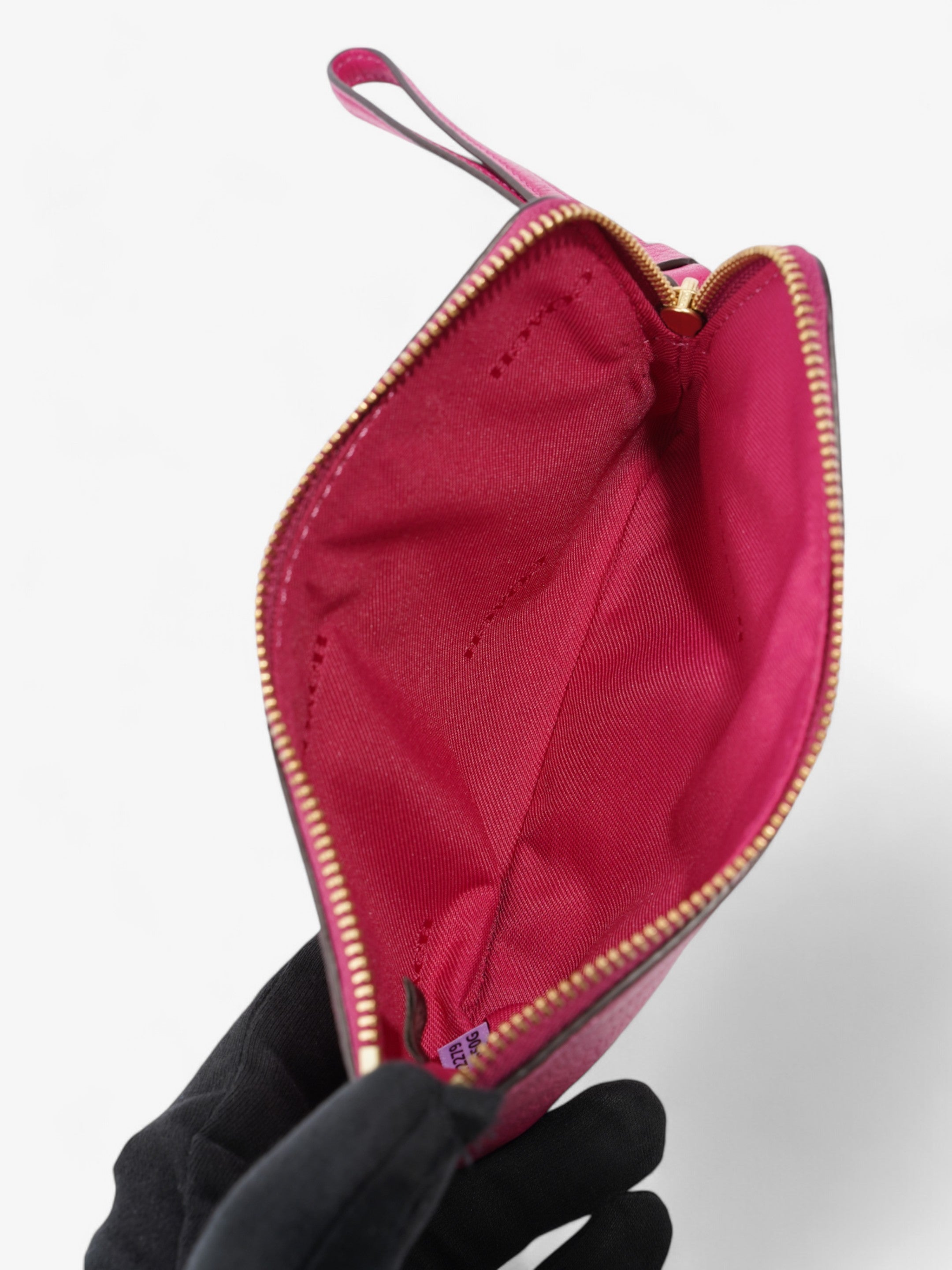 Coach Pouch Wristlet Deep Pink Leather
