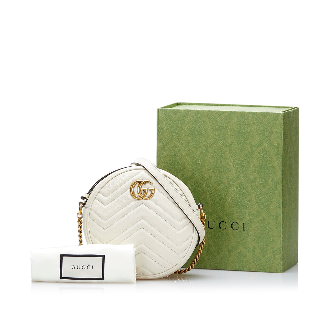 SALE Gucci GG Marmont Round White MatelassÃƒÆ’Ã‚Â©