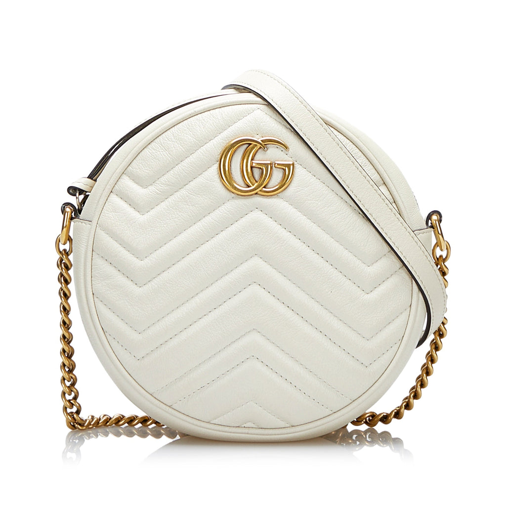 SALE Gucci GG Marmont Round White MatelassÃƒÆ’Ã‚Â©