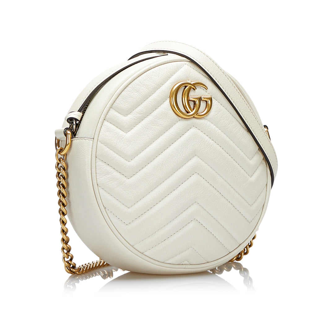 SALE Gucci GG Marmont Round White MatelassÃƒÆ’Ã‚Â©