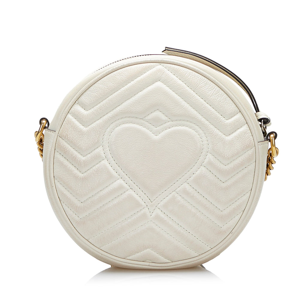 SALE Gucci GG Marmont Round White MatelassÃƒÆ’Ã‚Â©