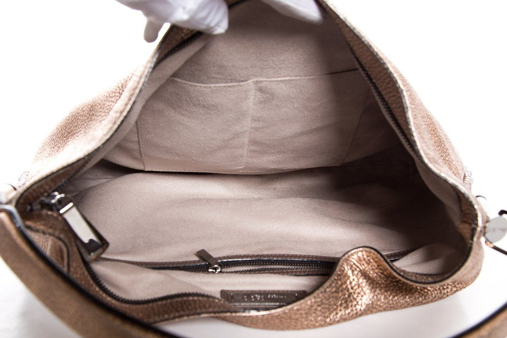 Jimmy Choo Champagne Pebbled Leather Shoulder Bag