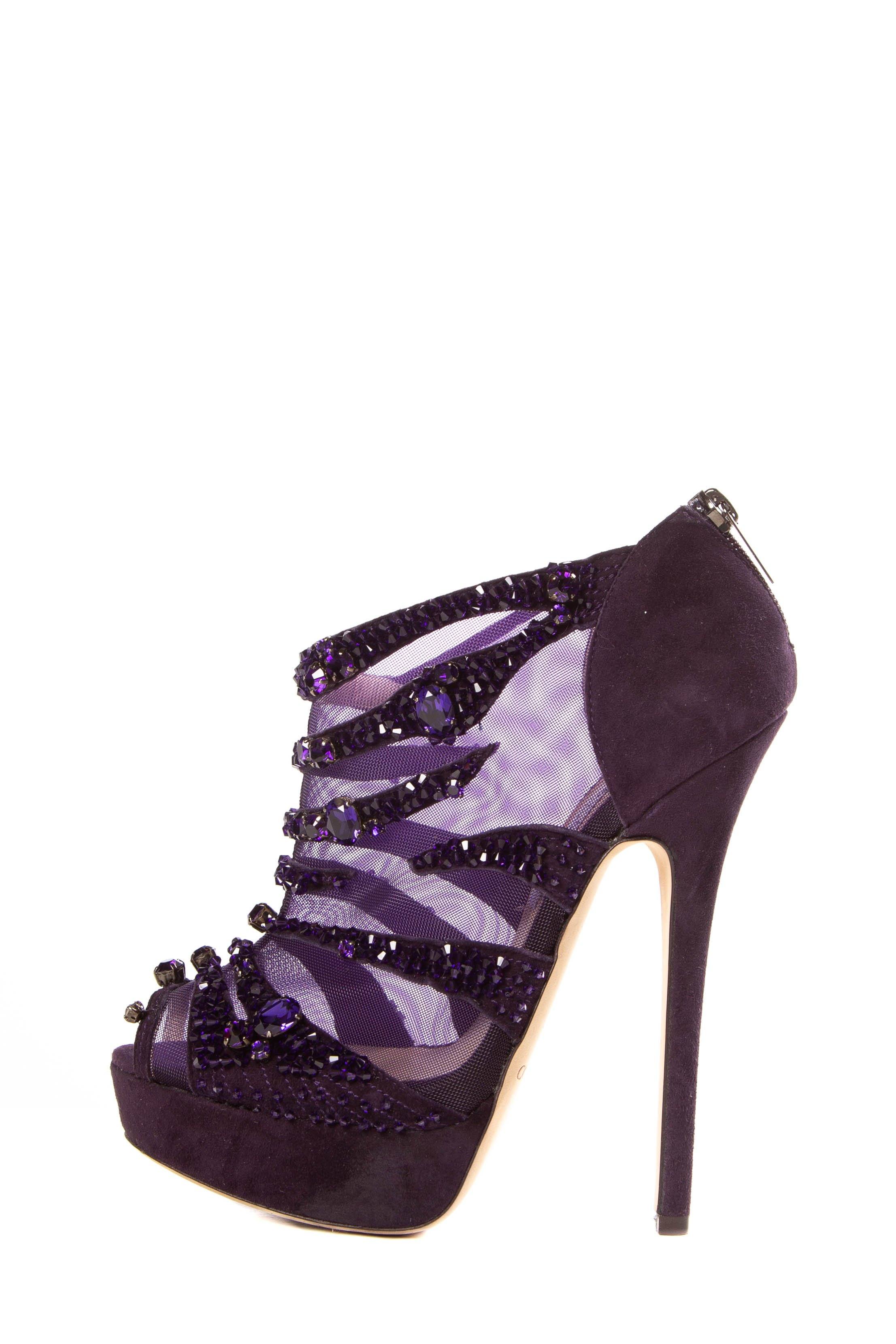 Jimmy Choo Purple Suede Kiln Platform Sandals SZ 37.5 Sale