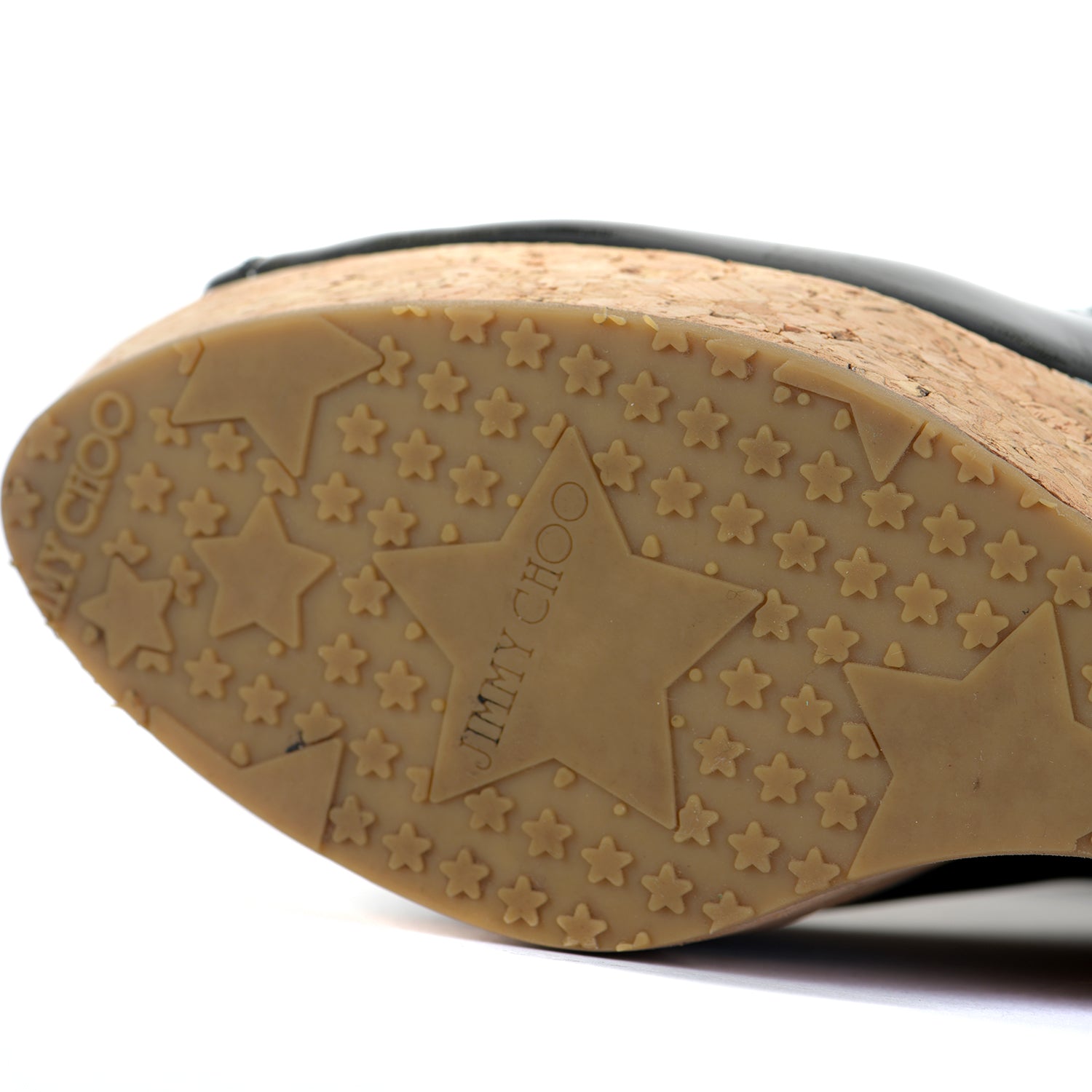 Black Papina Peep Toe Patent Wedge