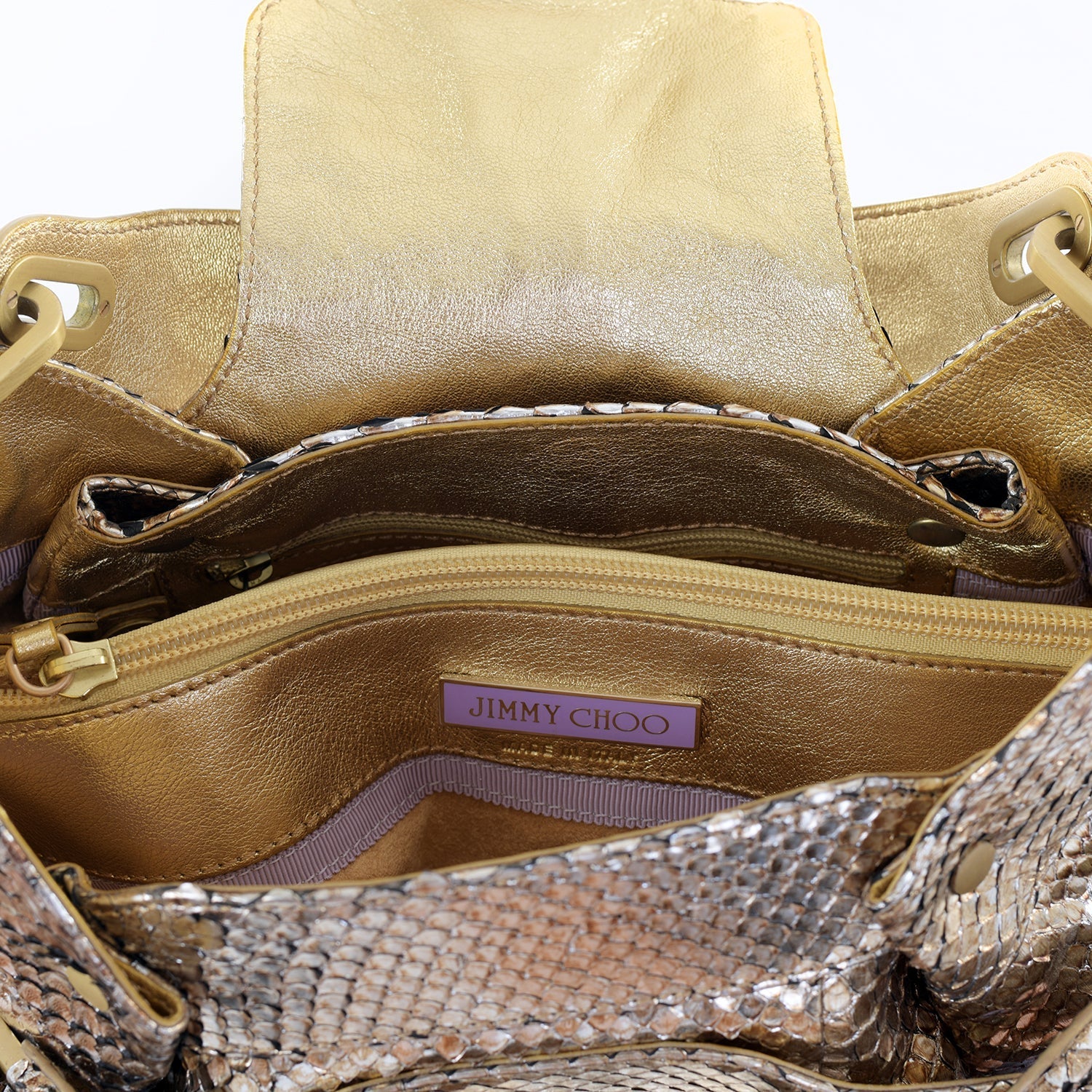 Tulita Metallic Snakeskin Bag