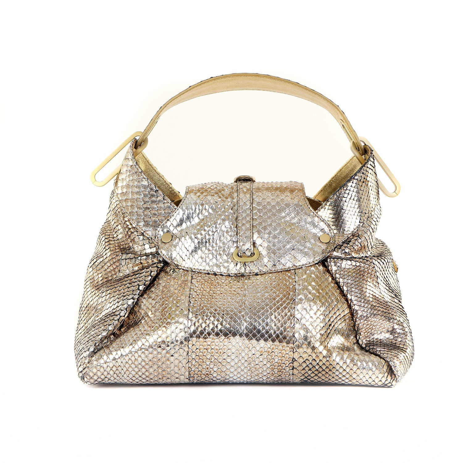 Tulita Metallic Snakeskin Bag