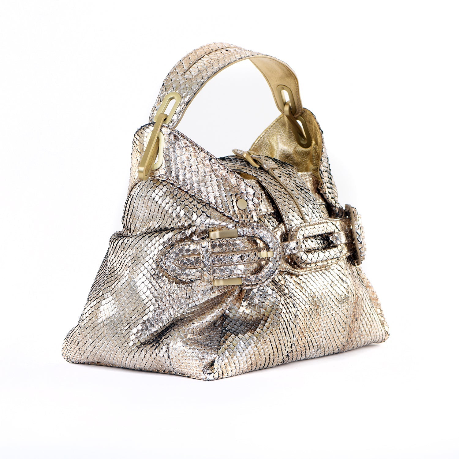 Tulita Metallic Snakeskin Bag