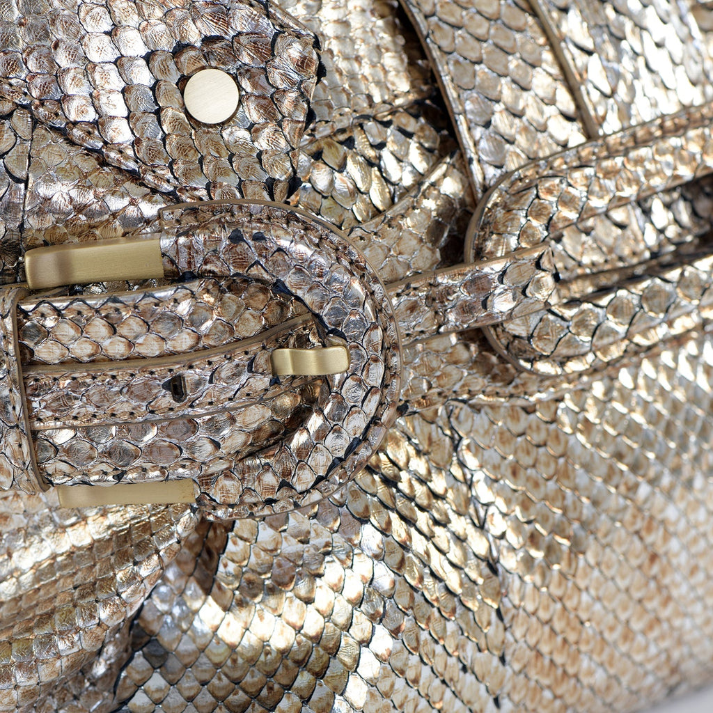 Tulita Metallic Snakeskin Bag