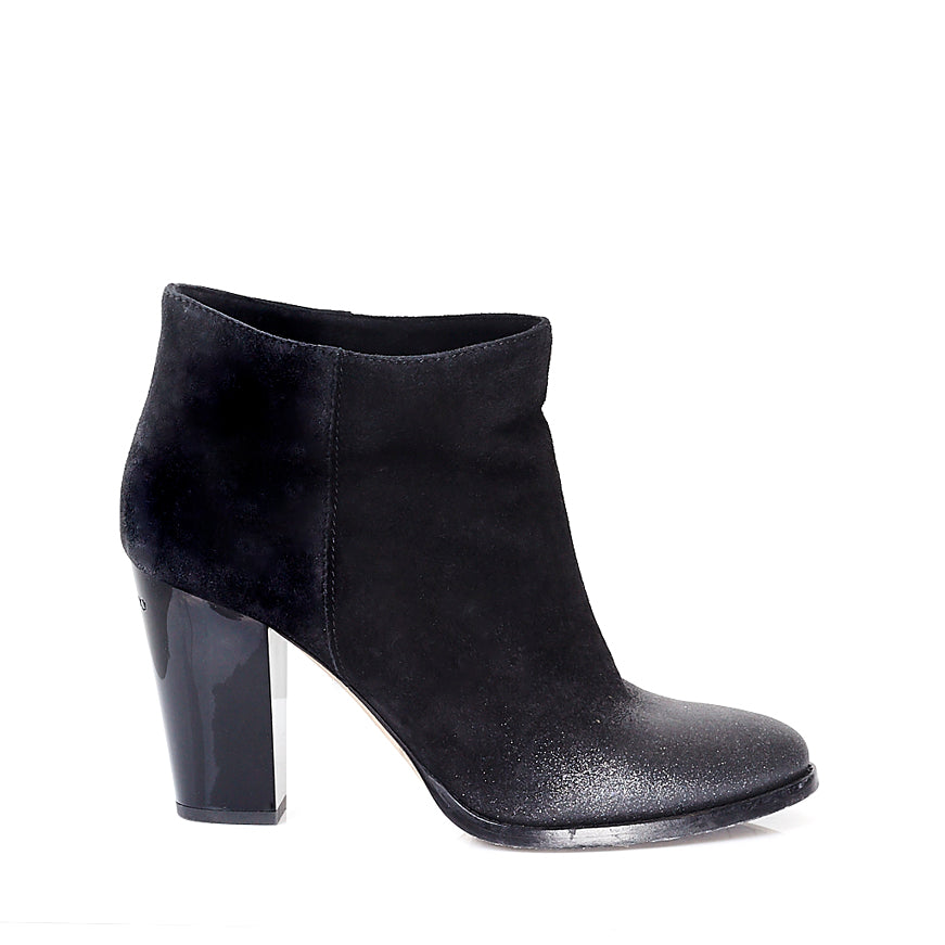 Marina Black Glitter Ankle Boots