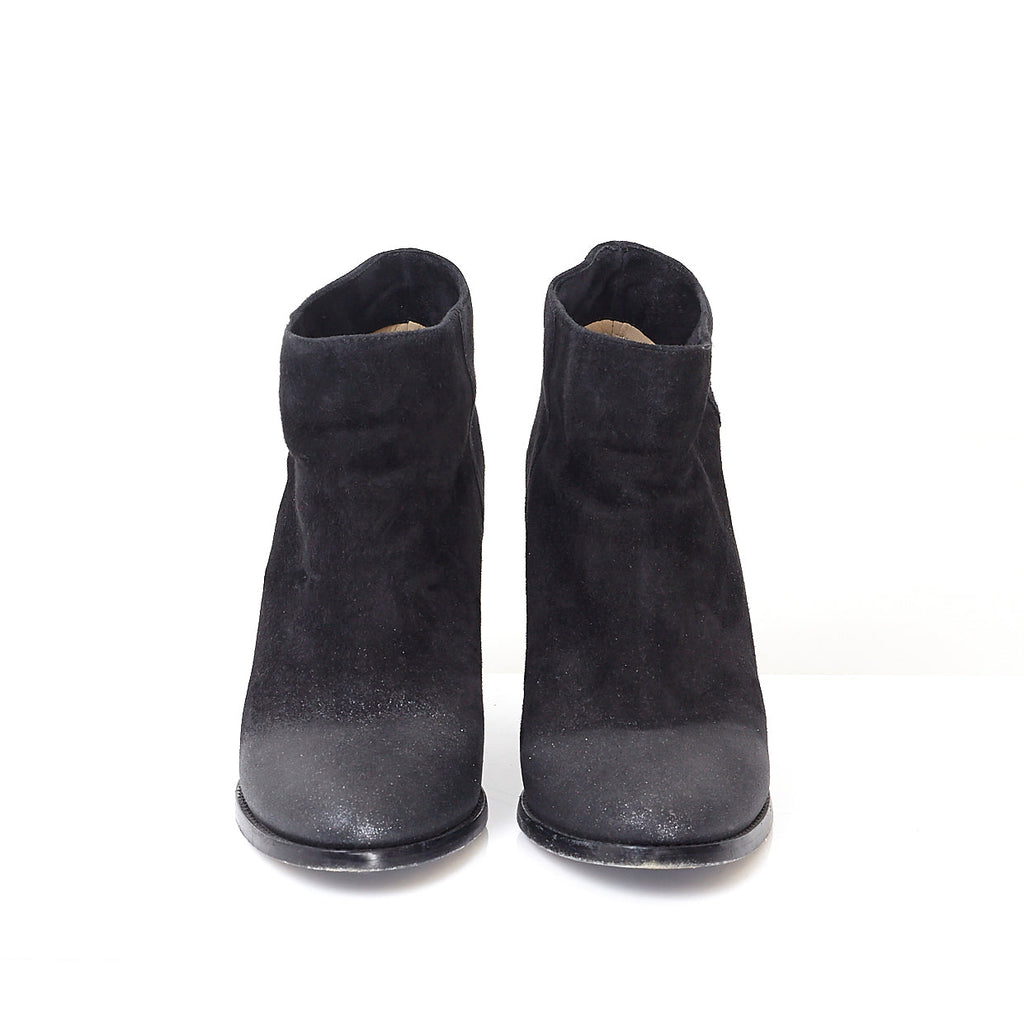 Marina Black Glitter Ankle Boots