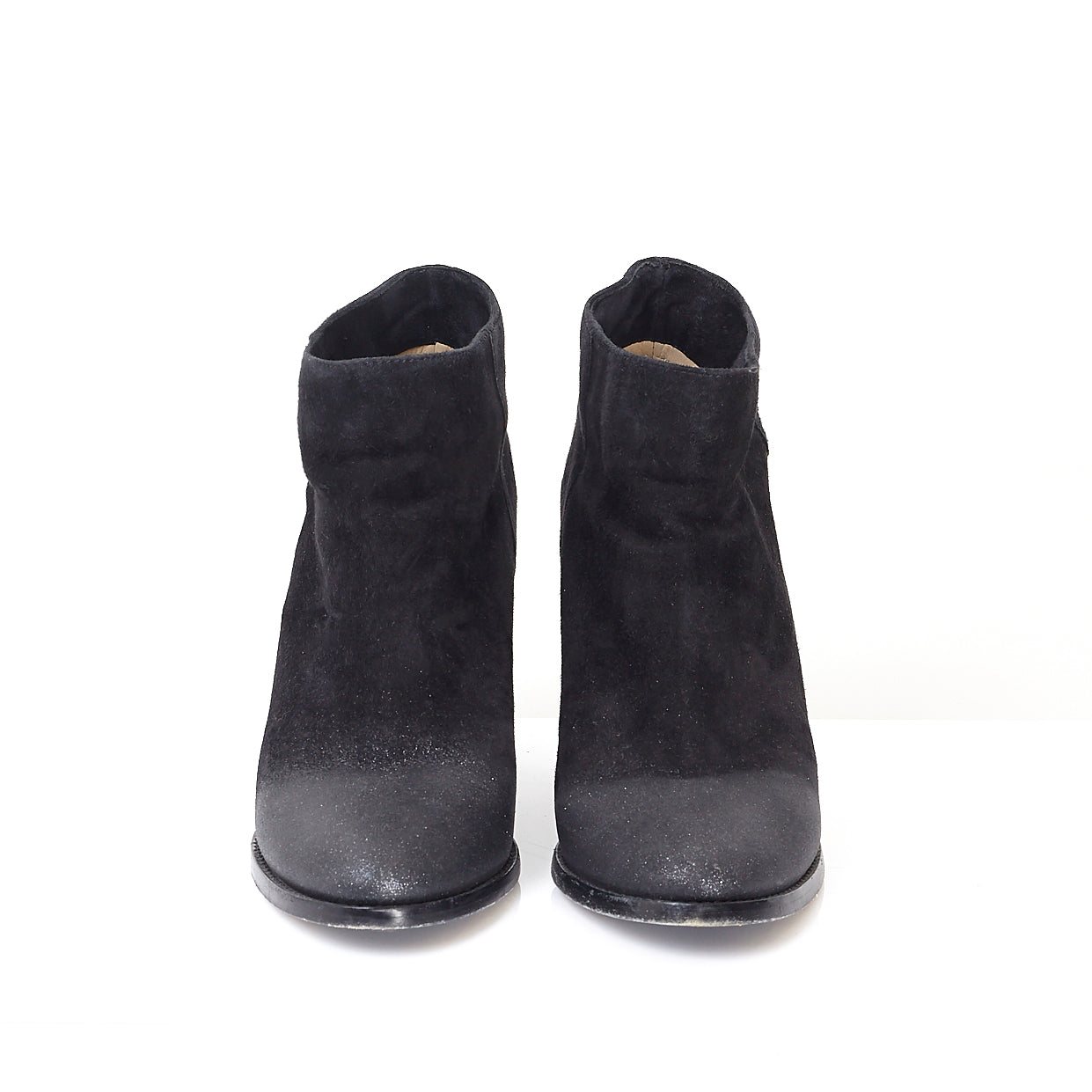 Marina Black Glitter Ankle Boots