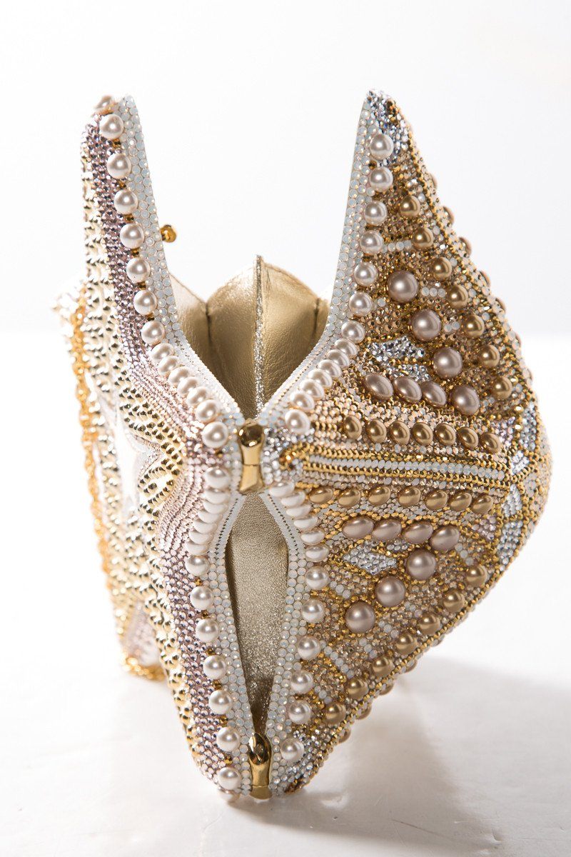 Judith Leiber Gold Stella Starfish MinaudiÃƒÆ’Ã‚Â¨re Evening Bag