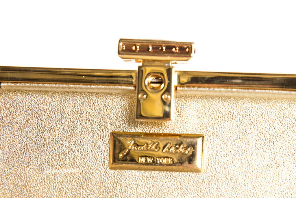 Judith Leiber Gold-Tone Crystal Embellishment Clutch