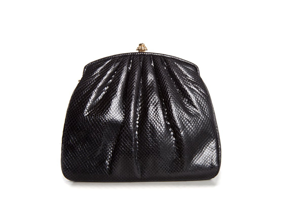Judith Leiber Black Pyton Cross-Body