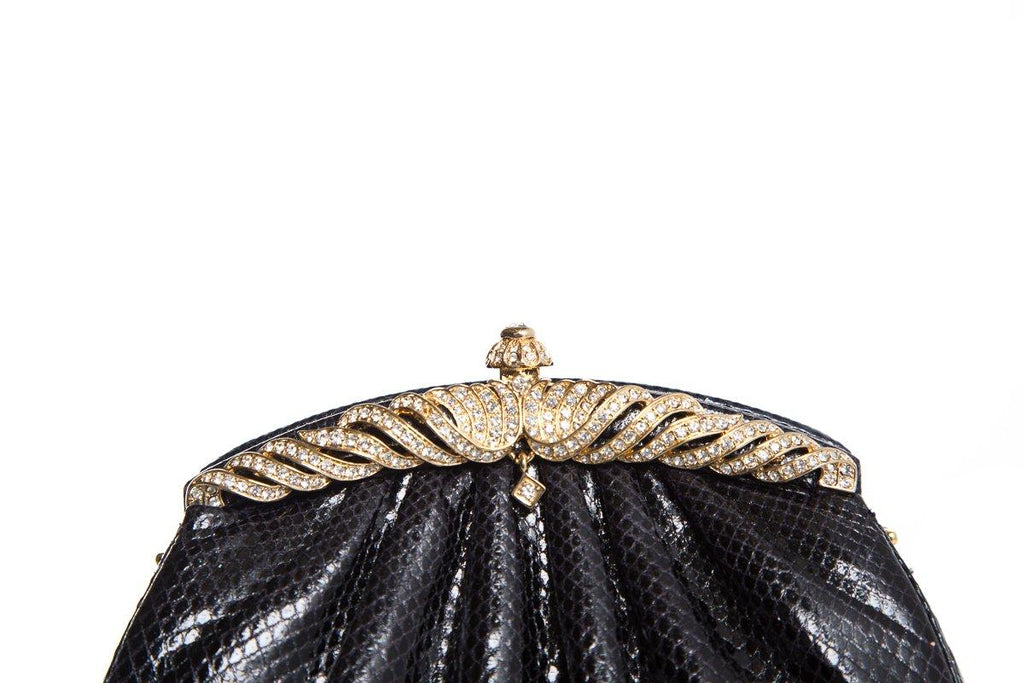 Judith Leiber Black Pyton Cross-Body