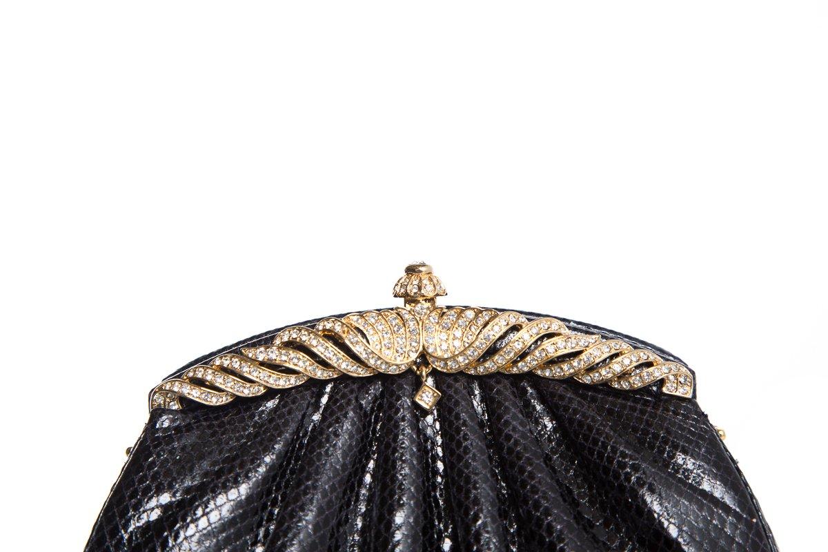 Judith Leiber Black Pyton Cross-Body