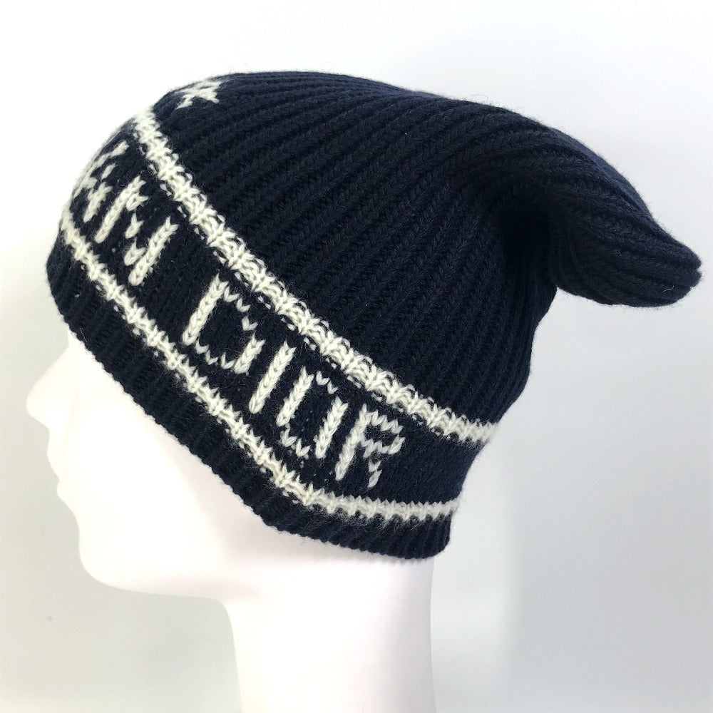 Christian Dior Knit hat 31NOE714IXGH Wool / cashmere Navy logo Women U Used