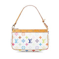 SALE Louis Vuitton Pochette Accessoires White Multicolor Monogram Canvas
