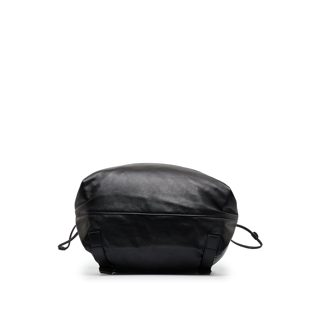 Yves Saint Teddy Drawstring Black Calfskin