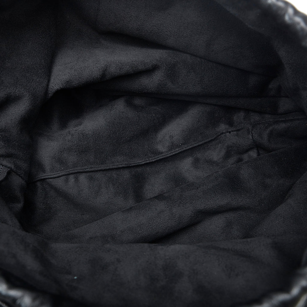 Yves Saint Teddy Drawstring Black Calfskin